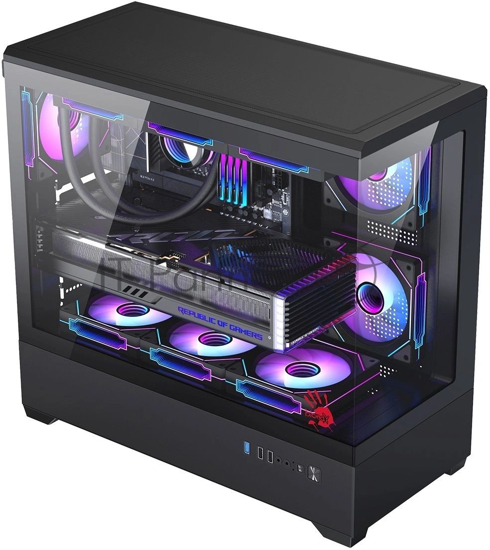 Корпус Bloody CC-128-BK, Midi-Tower, чёрный