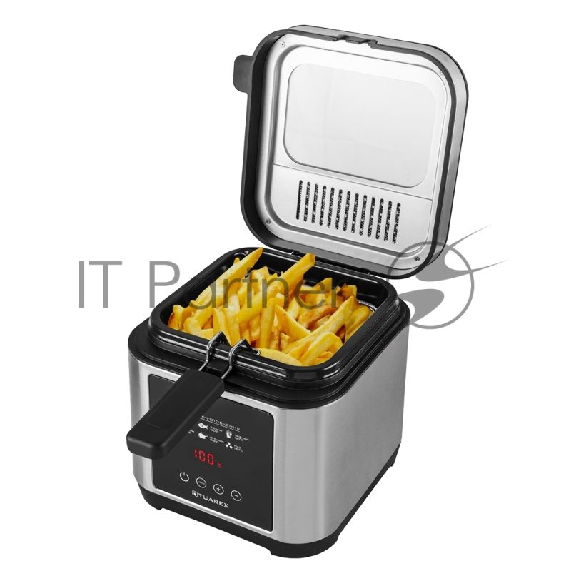 Фритюрница электрическая Tuarex AG-3501 черный/стальной, мощность 2000 Вт, сенсорное управление, объем масла 2,5 л, регулир. темп, 4 шт/уп.