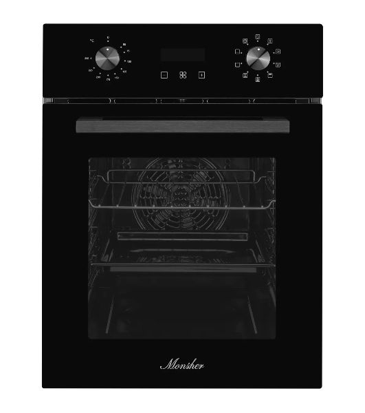 Духовой шкаф электрический Monsher MOE 4592 Noir ширина 45 см, High-Tech, 50 л, гидролизная очистка, 9 режимов, черный