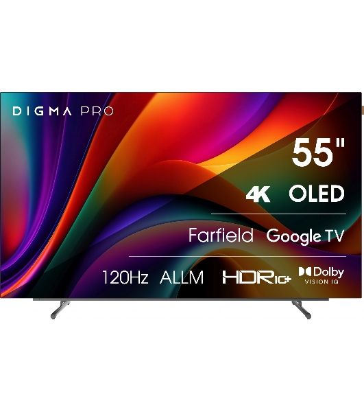 Телевизор Digma 55" Pro 55M черный/серебристый OLED 4K UHD 120Hz Google TV