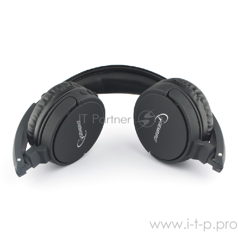 Беспроводные/проводные наушники Gembird BHS-100 черный, накладные, Bluetooth + проводной, складная конструкция, до 10 ч