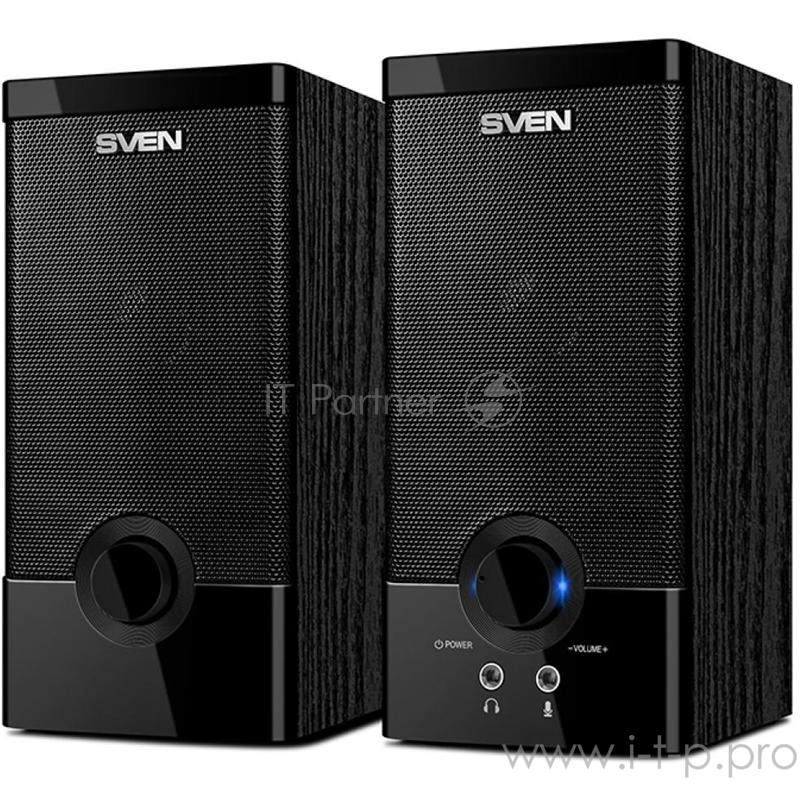 Колонки SVEN SPS-603 черный USB-порт ПК, ноутбука или адаптер 5V DC