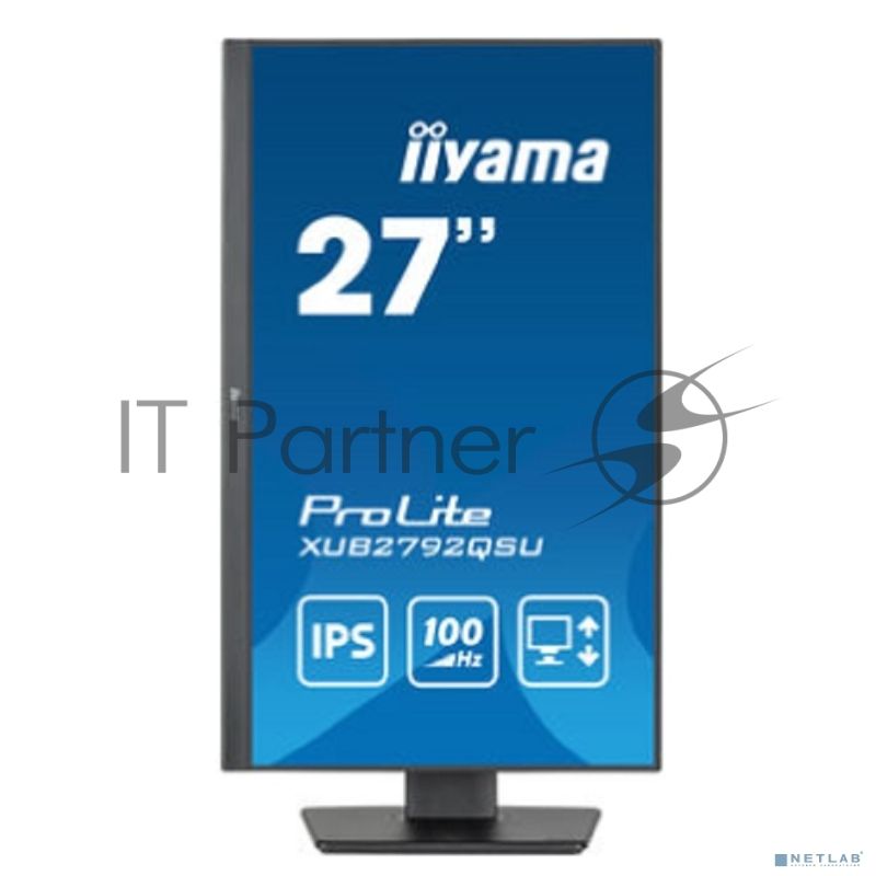 Монитор 27" Iiyama ProLite XUB2792QSU-B6 IPS 2560x1440, 100 Гц, 0.4 мс, 16:9, 250 кд/м², 1xHDMI, 1xDP, 4xUSB, 1x3.5 мм, 2x2 Вт, черный