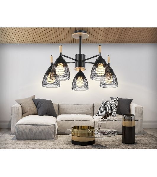 Светильник Ambrella light TR8015/5 BK черный E27*5 max 40W D600*385