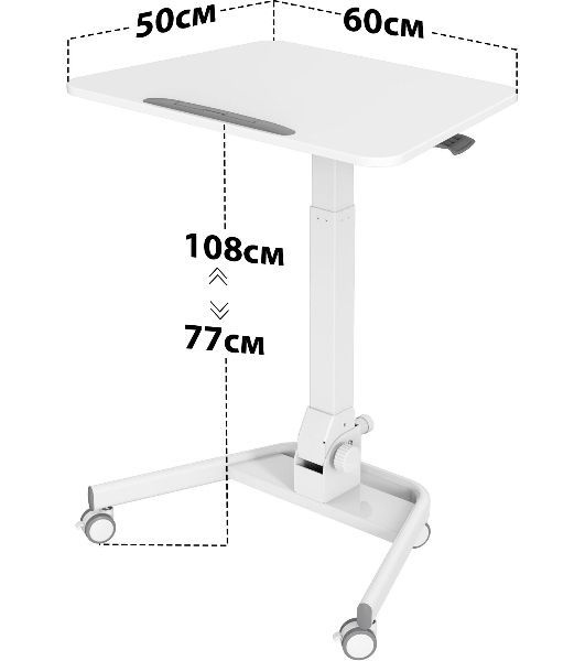 Стол для ноутбука Cactus VM-FDS109 столешница МДФ белый 73x50x108см (CS-FDS109WWT)