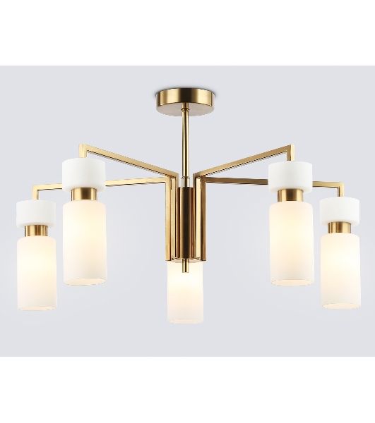 Люстра Ambrella light LH56124/5 BS/FR латунь/белый матовый E14*5 max 40W D605*350