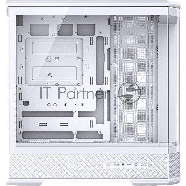 Корпус без блока питания Case JONSBO D400, Midi-Tower, TG, no fan, 2xUSB-A 3.0 + 1xUSB-C 3.2, ATX, mATX, mITX White