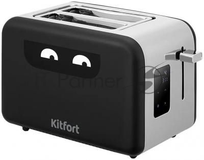 Тостер Kitfort КТ-6497 850Вт черный/стальной