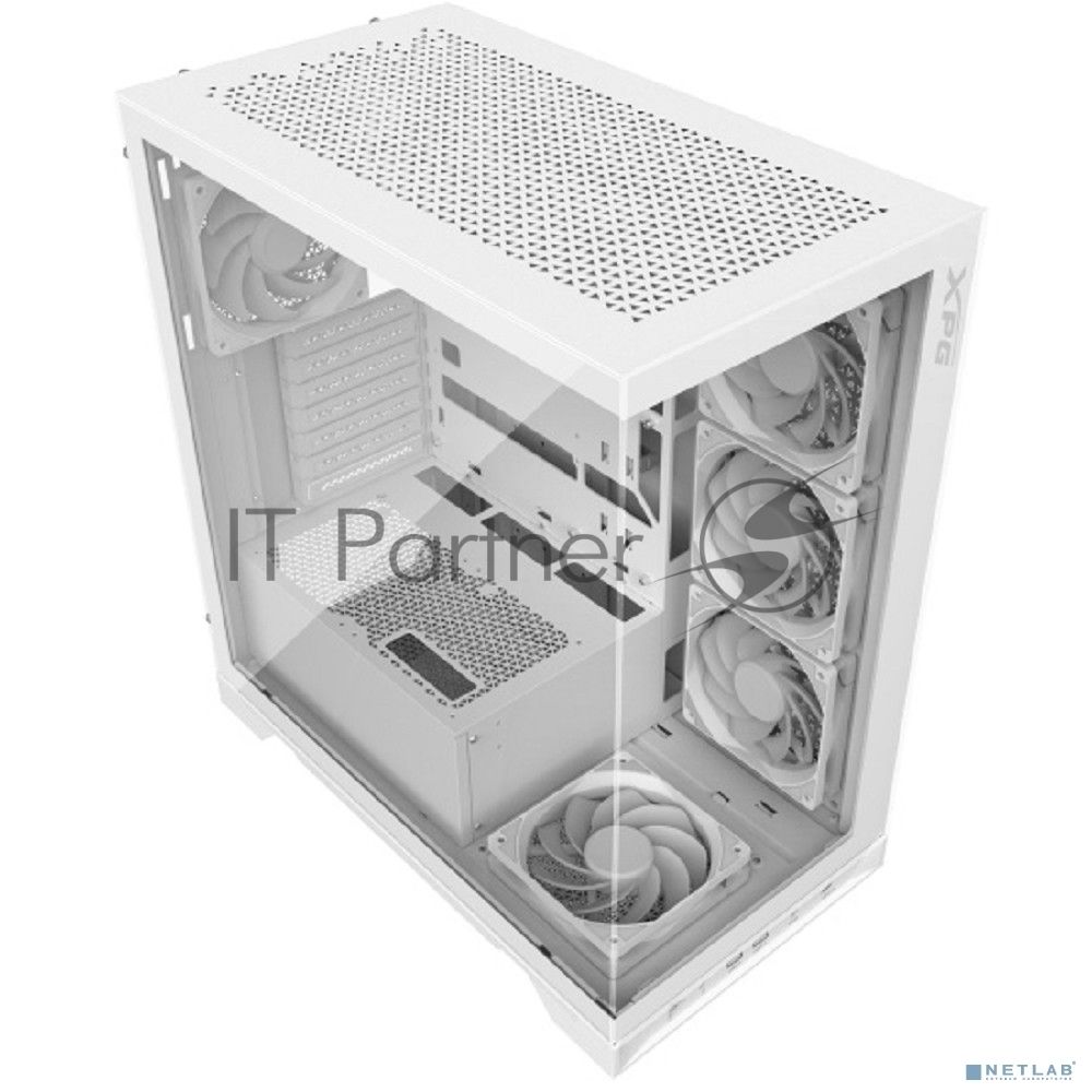 Компьютерный корпус XPG INVADER X WHITE (INVADERXMT-WHCWW) Mid-Tower Gaming ATX PC Case with Panoramic View, Tempered Glass Panels, and RGb Lighting Black