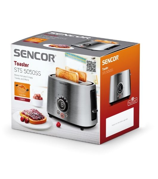 Тостер Sencor STS 5050SS нержавеющая сталь, 1000 Вт, 2 слота
