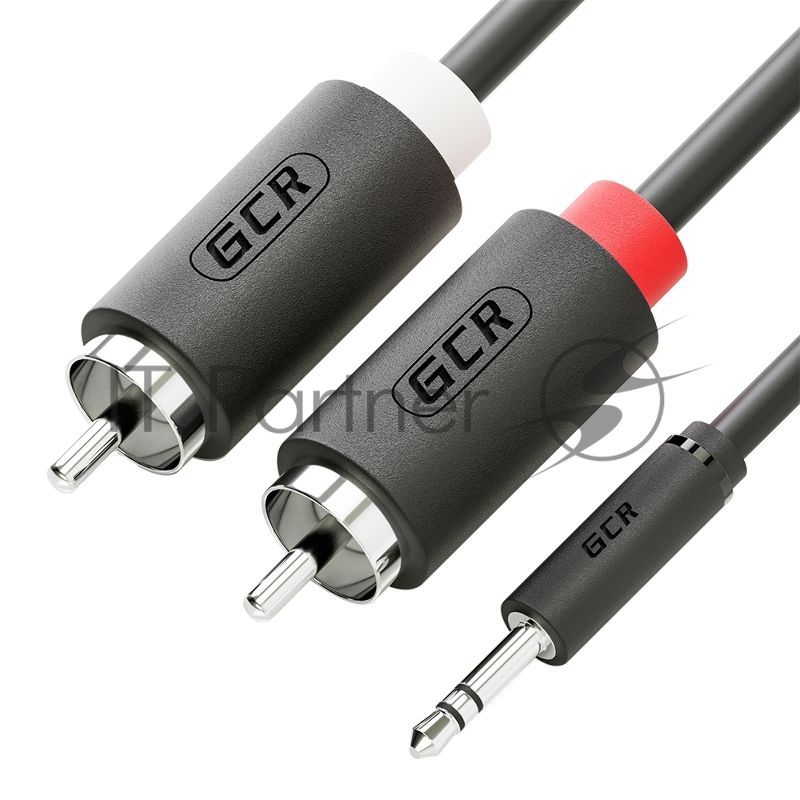 Кабель-переходник аудио Greenconnect 3.0m jack 3,5mm - 2 х RCA, черный, M/M