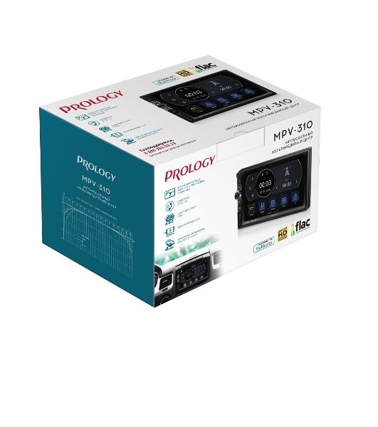 Автомагнитола Prology MPV-310, 2 DIN, 7", Bluetooth, USB Type-A, AUX, пульт ДУ