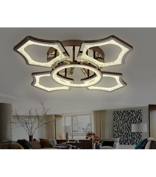Потолочный светодиодный светильник FA576/4+1 DCH черный хром 106W 620*620*120 (ПДУ РАДИО 2.4G)