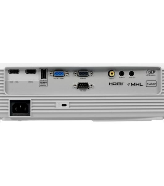 Лазерный проектор Optoma ZH400 DLP FullHD(1920*1080),4000 ANSI lm;300000:1;Zoom 1,1x;TR 1.4-1.62:1;HDMI x2; AudioOUT x1 Jack3.5мм; USB-A 1.5A; RS232; 15W mono; 32dB; 3kg белый (E9PD7KK01EZ14KD)