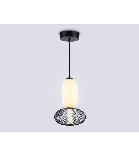 Подвесной светодиодный светильник Ambrella light LH11007 BK/FR черный/белый матовый 15W 3000K D220*350
