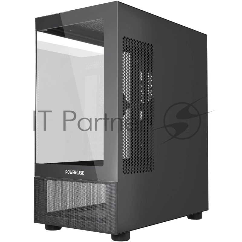 Компьютерный корпус Powercase Vision Micro M2, Tempered Glass, черный, mATX (CVMBM2-L0)