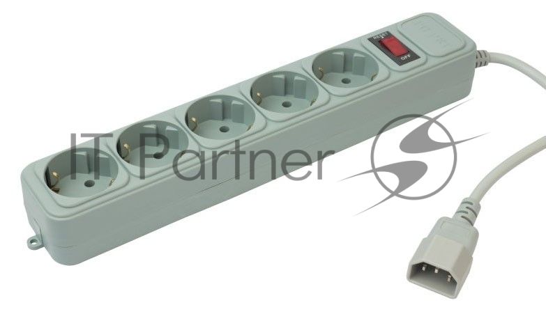 Сетевой фильтр PC Pet AP01006-E-GR 1.8м, 5 розеток, серый