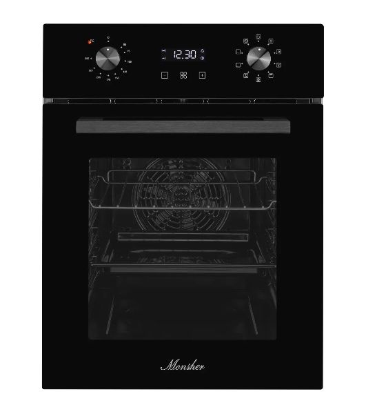 Духовой шкаф электрический Monsher MOE 4592 Noir ширина 45 см, High-Tech, 50 л, гидролизная очистка, 9 режимов, черный