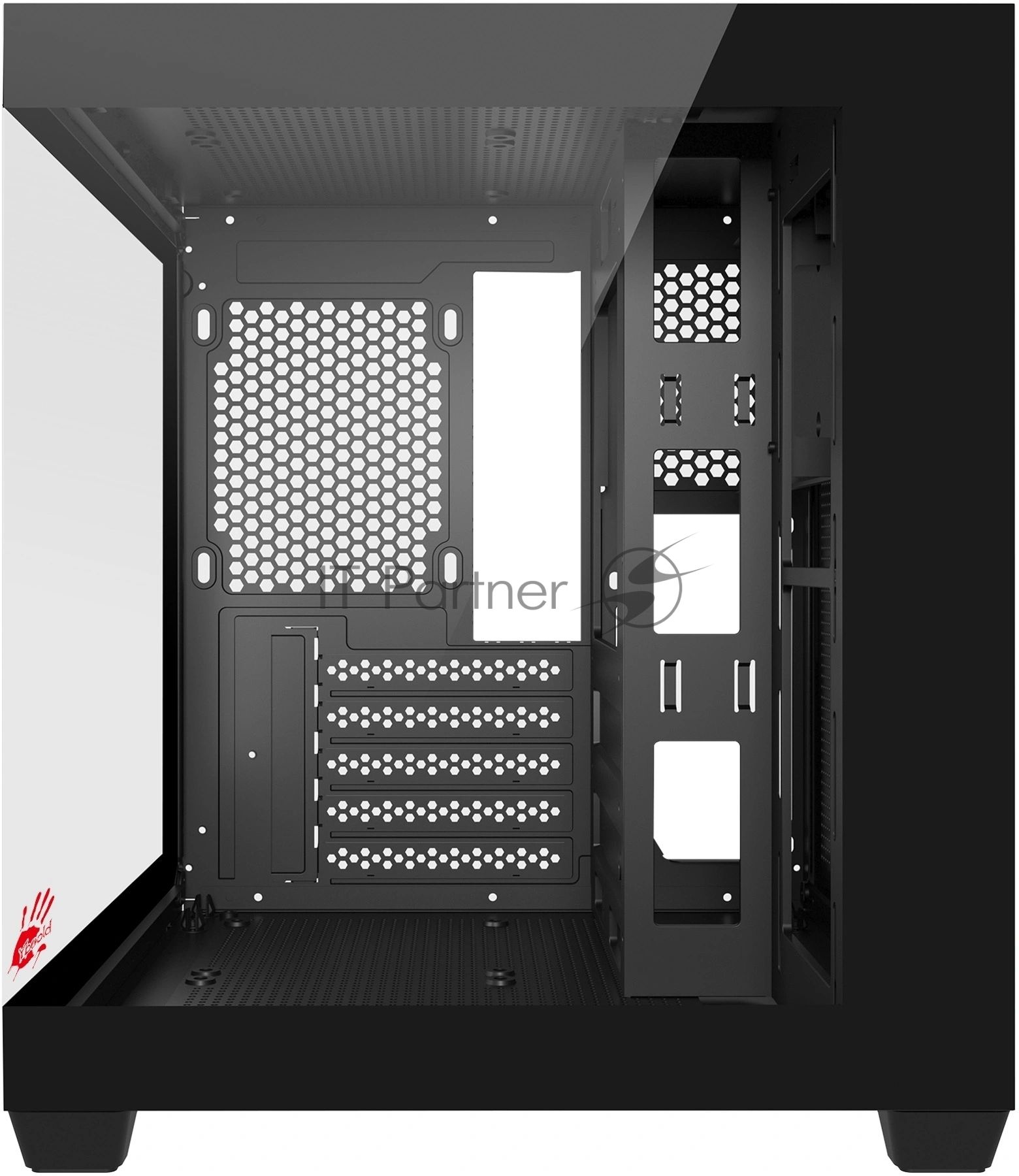 Компьютерный корпус Bloody CC-121 черный без БП mATX 7x120мм 1xUSB 2.0 1xUSB 3.0 audio