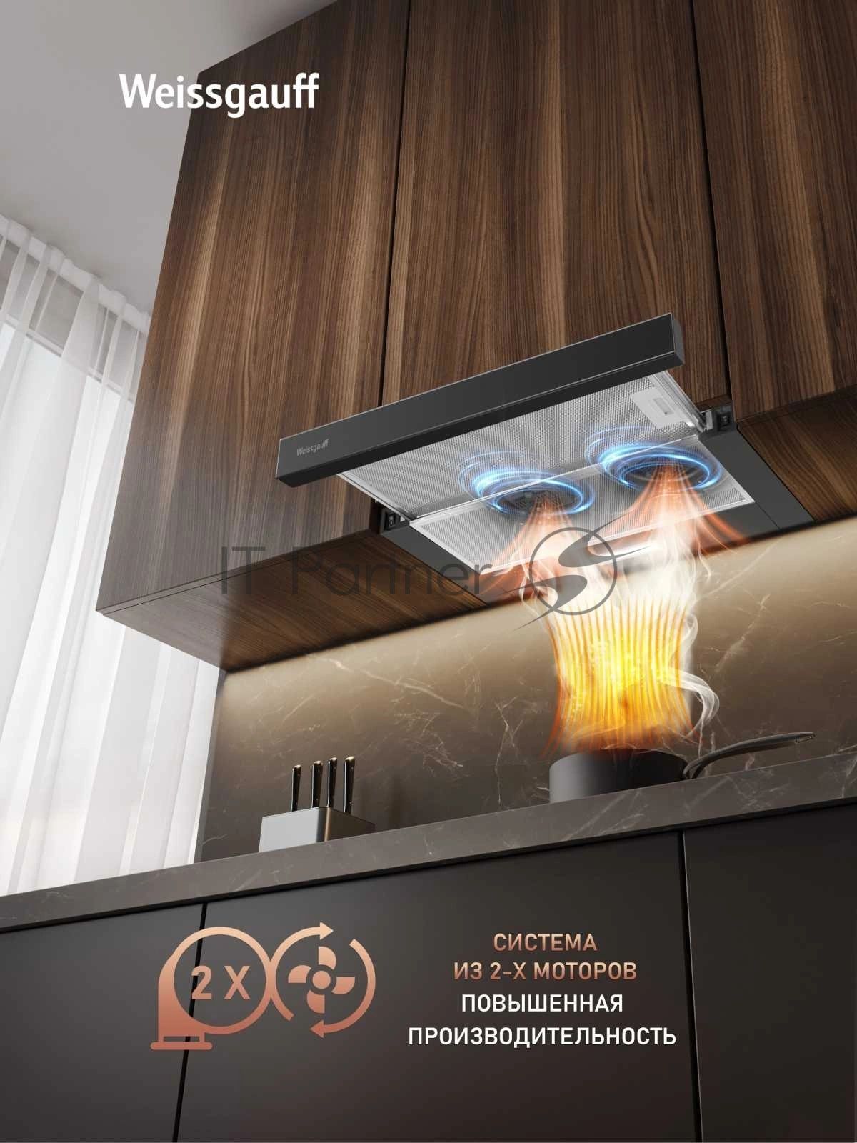 Вытяжка Weissgauff TEL 600 2M Black Glass