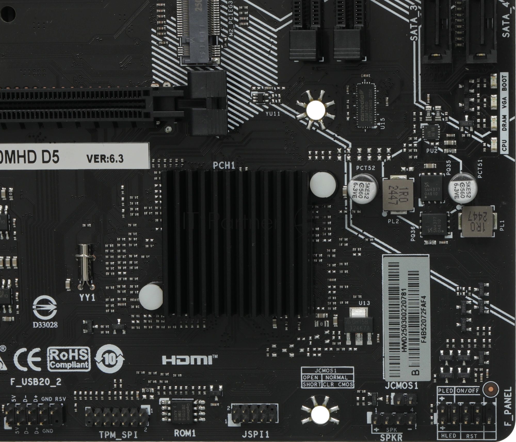 Материнская плата Biostar H610MHD D5, LGA1700, Intel H610, 2xDDR5, 4xSATA, 1xM.2, 1xPCIe 4.0 x16, HDMI, DVI-D, 1x1Gb LAN, 3x3.5 мм, 7.1, microATX