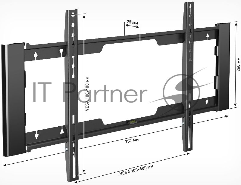 Кронштейн для телевизора Holder LCD-F6910-B черный, 32-70", настенный, фиксированный