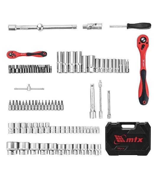 Набор инструментов, 1/2", 1/4", CrV, пластиковый кейс 94 предмета MTX