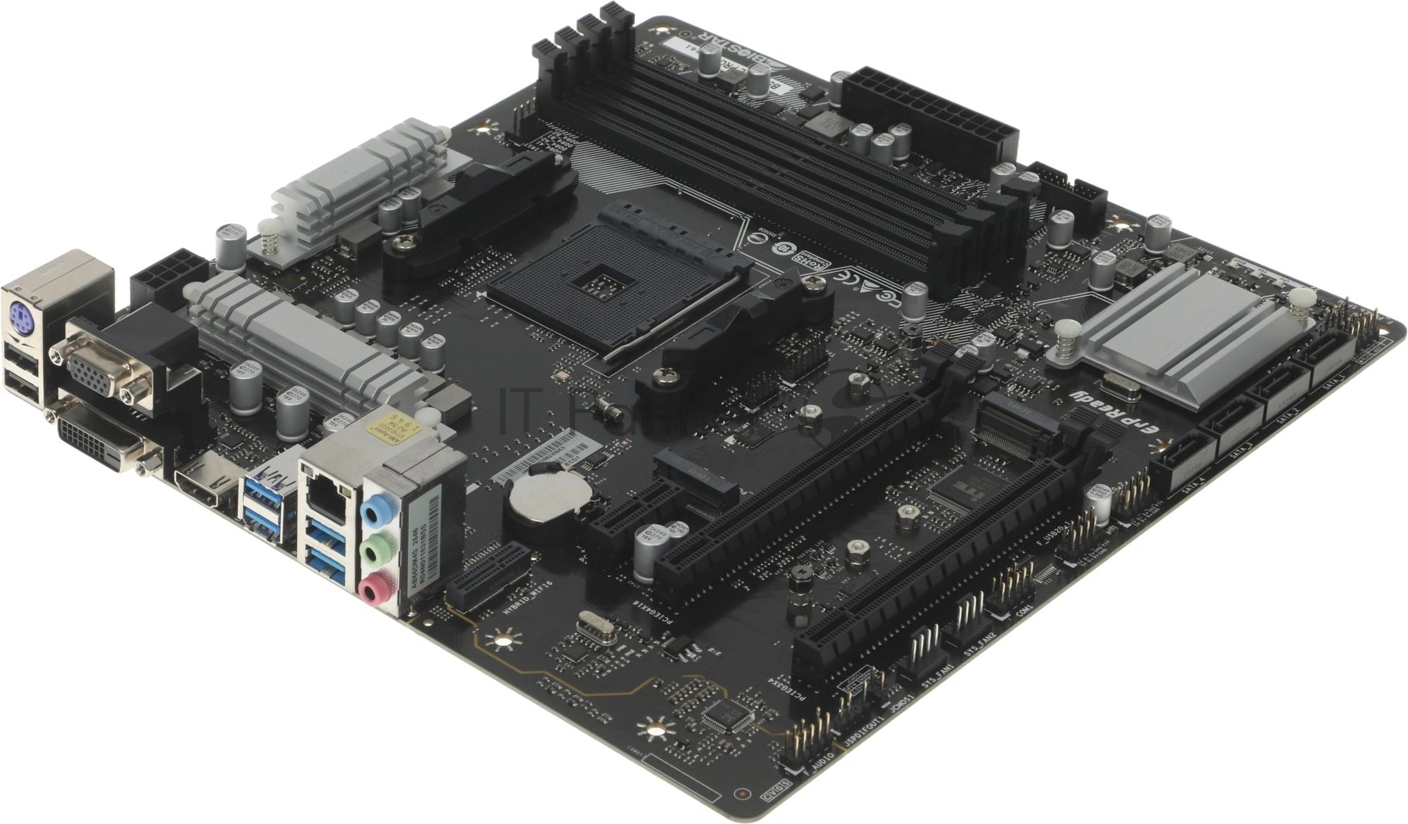 Материнская плата Biostar B550MX/E PRO, AM4, AMD B550, 4xDDR4, 4xSATA, 2xM.2, 1xPCIe 4.0 x16, DVI-D, HDMI, D-Sub, 1x1Gb LAN, 3x3.5 мм, 7.1, microATX