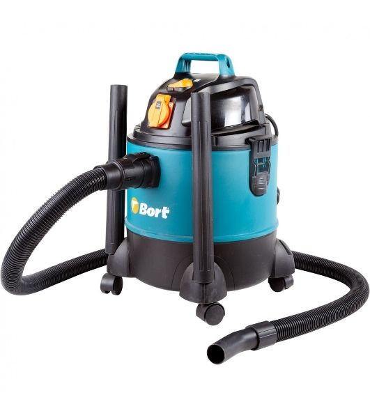 Строительный пылесос Bort BSS-1220-Pro синий, 250/1250 Вт, уборка сухая/влажная, пылесборник контейнер, 20 л