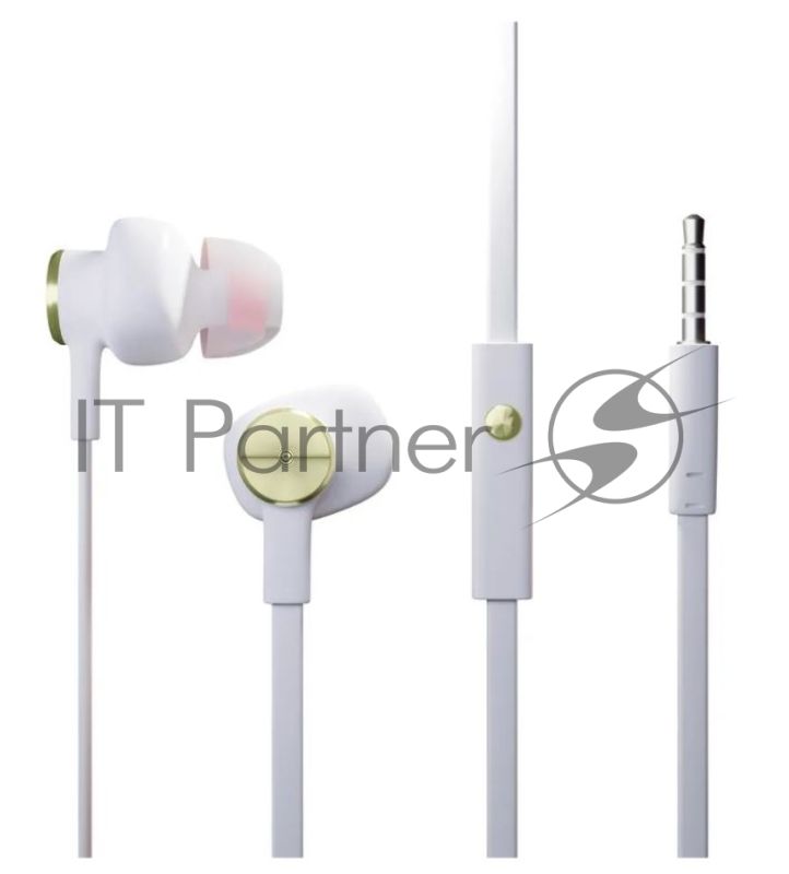 Наушники вакуумные AUX разъем с МК без рег.громкости длина 1.2м More choice P42 (White Gold)