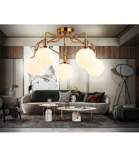 Светильник Ambrella light TR3212/5 GD/FR золото/белый матовый  E27*5 max 40W D560*302