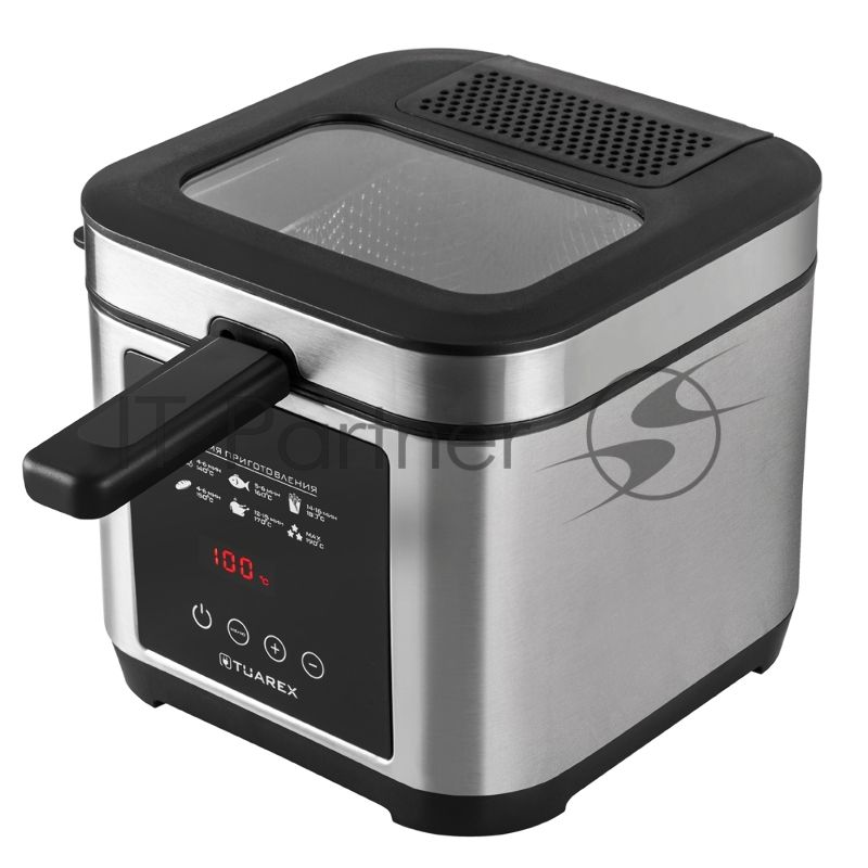 Фритюрница электрическая Tuarex AG-3501 черный/стальной, мощность 2000 Вт, сенсорное управление, объем масла 2,5 л, регулир. темп, 4 шт/уп.