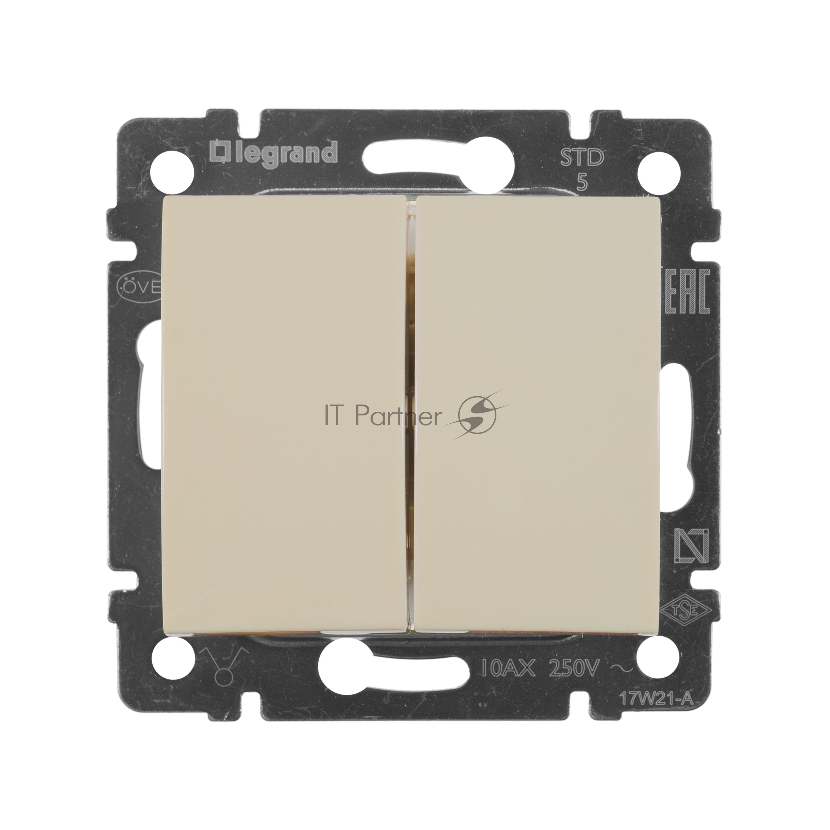 Выключатель Legrand 774305 Valena двухклавишный 10 AX(слоновая кость)