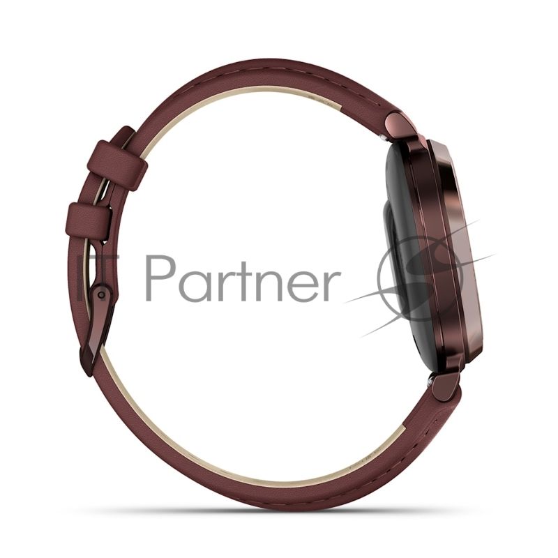 Смарт-часы Garmin Lily 2 Classic темно-бронзовый, ежевичный кожаный ремешок 35,4мм