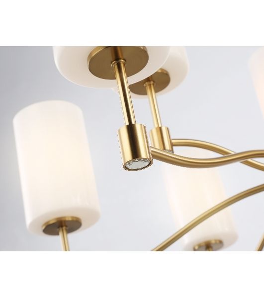 Люстра Ambrella light LH56054/6+3 BS/FR латунь/белый матовый E14*9 max 40W D765*1060