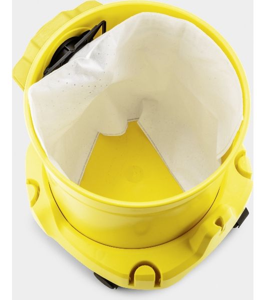 Строительный пылесос Karcher WD 2 Plus V-12/4/18 желтый, 1000 Вт, уборка сухая/сбор воды, пылесборник мешок/контейнер, 12 л
