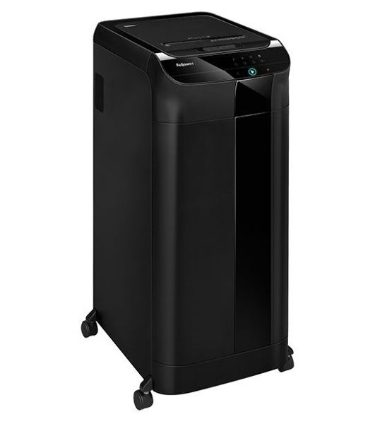 Шредер Fellowes AutoMax 600M черный (секр.P-5)/фрагменты/600лист./83лтр./скрепки/скобы/пл.карты