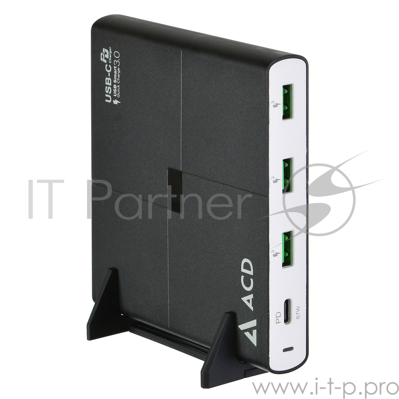 Сетевое зарядное устройство ACD-P904U-V1B 90Вт, 4xUSB 1PD+3QC, 3.6~20В/4.35А(max) RTL
