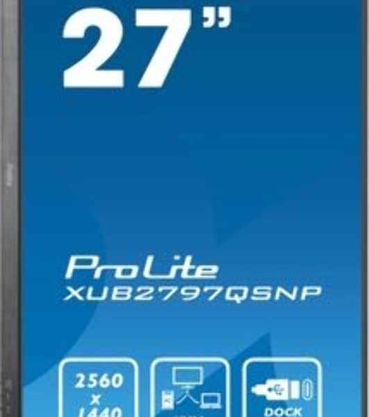 Монитор 27" Iiyama ProLite XUB2797QSNP-B1 IPS QHD, 100 Гц, 1 мс (MPRT), 16:9, 300 кд/м², HDMI 2.0, DP 1.4, USB-C (96 Вт PD), встроенные динамики (2x2 Вт), KVM-модуль, поворотная подставка, черный
