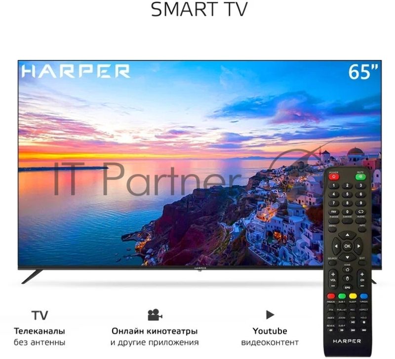 Телевизор Harper 60" 65U661TS черный LED UHD 60Hz Android TV 2/16Gb