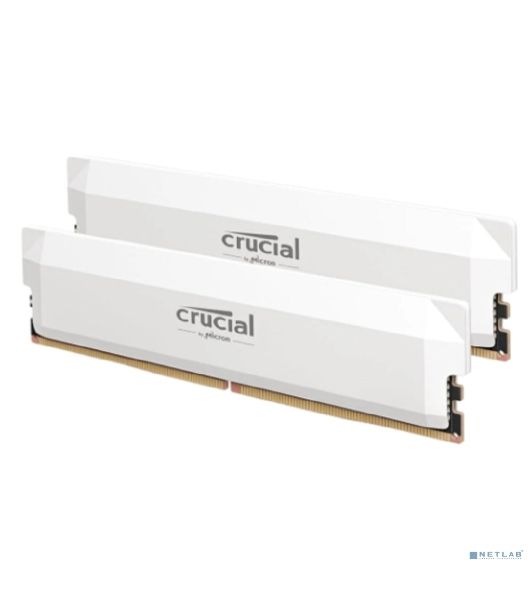 Оперативная память Crucial Pro Gaming by Micron, DDR5, 64GB (2x32GB), 6400 MHz, CL40, с радиатором, белый