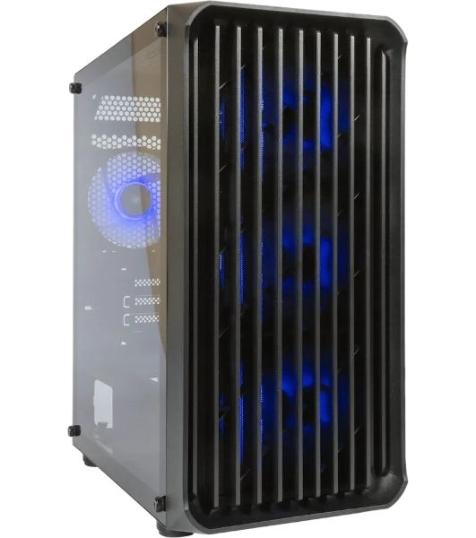 Компьютерный корпус Minitower mATX Eurocase 00-01003411 M205 4ARGb черный без БП закаленное стекло USB 3.0