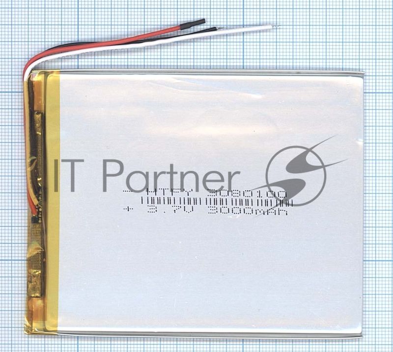 Аккумулятор Li-Pol (батарея) 3x80x100мм 3pin 3.7V/3000mAh