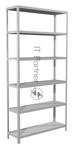 Металлические стеллажи Стеллаж MS 220/100х60/6 (Размеры внешние (ВхШхГ) 2200х1000х600 мм, 6 полок, с единой стойкой)