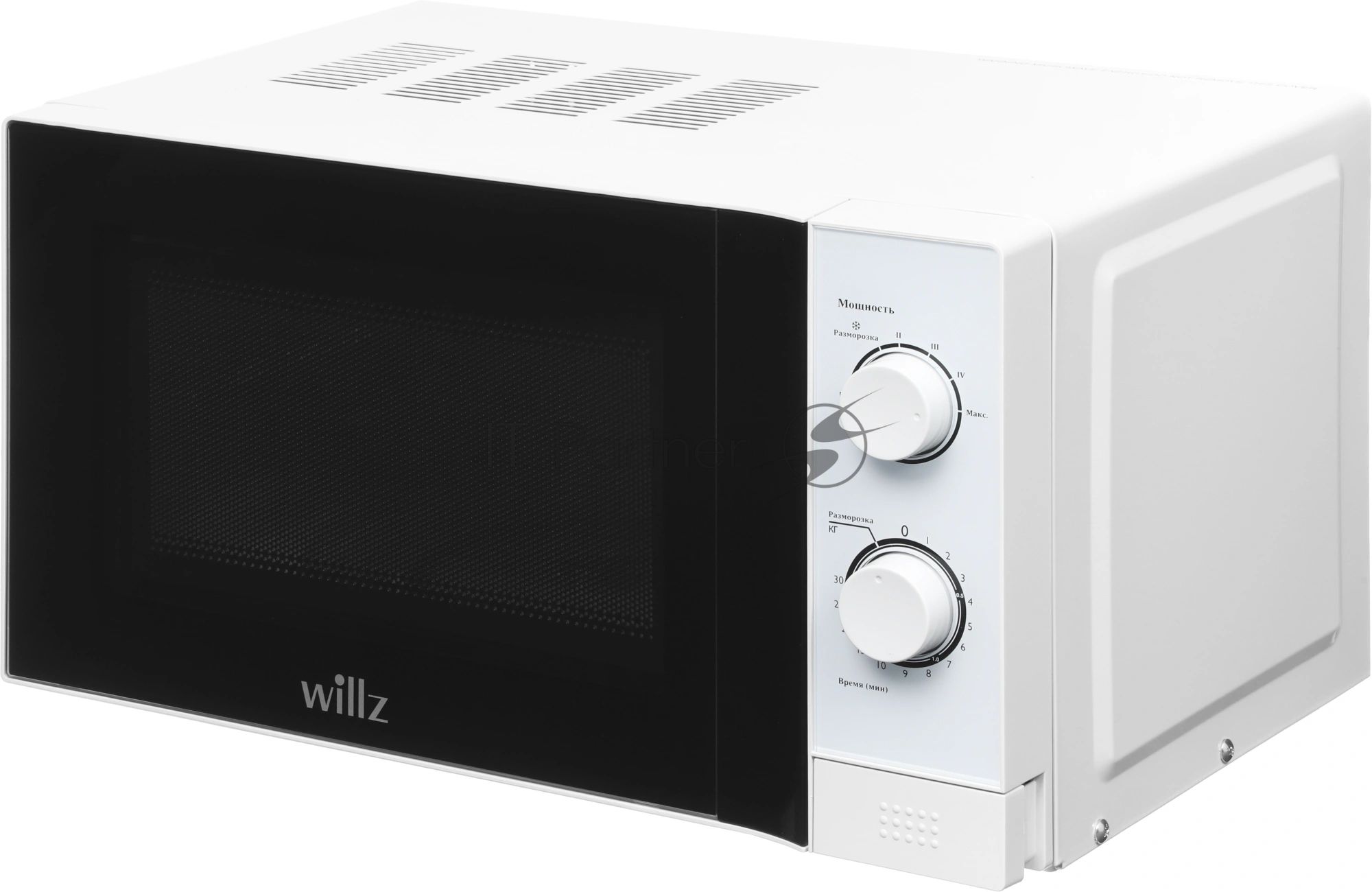 Микроволновая печь WILLZ MOS-2009MW белый, 20 л, 700 Вт, переключатели - поворотный механизм