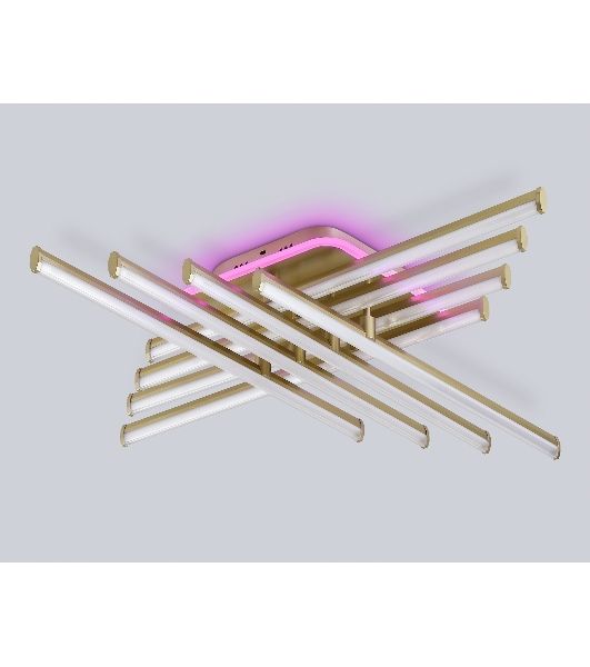 Потолочный светодиодный светильник Ambrella light FL6263 GD золото 115W 3000K-6400K+RGB 810*810*130 (ПДУ ИК)
