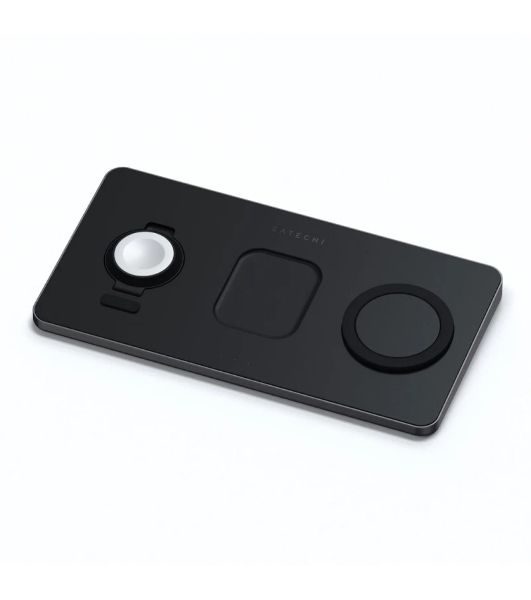 Беспроводное зарядное устройство Satechi ST-X3TWCPM Trio Wireless Charging Pad для телефона, часов и наушников серый космос