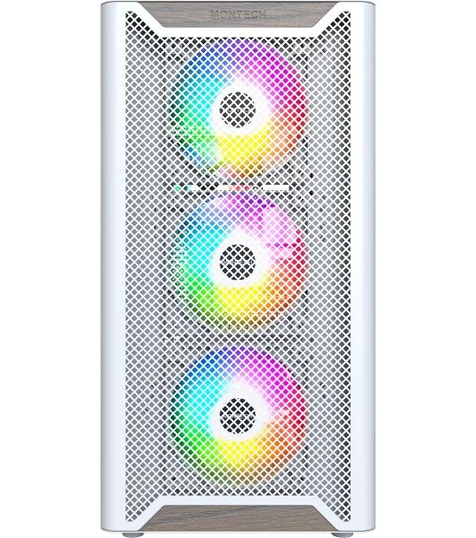 Компьютерный корпус Montech XR Wood белый без БП ATX 3x120мм 2xUSB3.0 audio bott PSU
