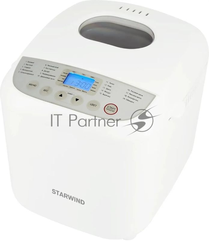 Хлебопечка Starwind SBM2085 600 Вт, белый/серебристый