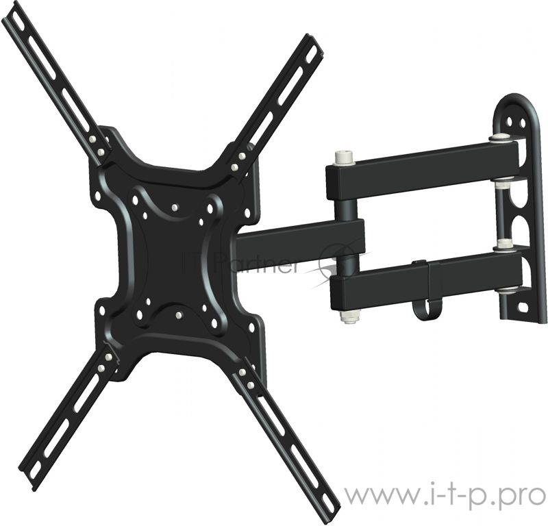 Кронштейн для телевизора Hama R1 118156 черный, 32"-65" макс. 25 кг, настенный, поворотно-выдвижной и наклонный